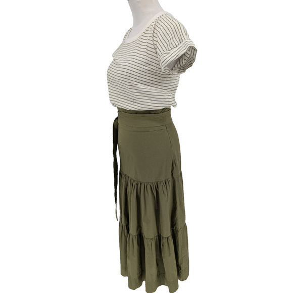 Veronica Beard Trail Mixed Media Dress Fern Green XS Cottage Quiet Luxury Preppy - Picture 4 of 12